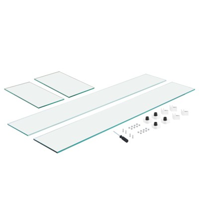 VEVOR Glass Wind Guard for Rectangular Fire Pit Table 29 x 13 x 6.5 Inch, 0.31 inch Thick and Sturdy Tempered Glass Panel, Transparent