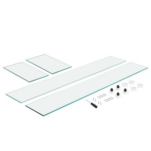VEVOR Glass Wind Guard for Rectangular Fire Pit Table 29 x 13 x 6.5 Inch, 0.31 inch Thick and Sturdy Tempered Glass Panel, Transparent - 1 of 4