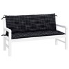 vidaXL Fabric Garden Bench Cushions 2pcs - Black Check Pattern - Water Repellent, Indoor & Outdoor Use - 3 of 4