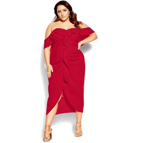 Women's Plus Size Sassy V Dress - Emerald