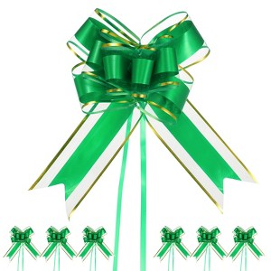 Unique Bargains Plastic Gold Edge Satin Gift Wrap Bows Pull Bows 20 Pcs - 1 of 4