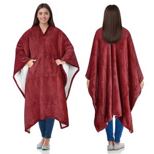 Catalonia Faux Shering Wearable Cape for Adult Women Men,Wrap Blanket Cape with Pocket, Warm, Soft, Cozy, Snuggly, Comfort Gift, No Sleeves - 1 of 4