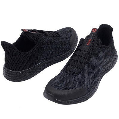 Мужские кроссовки Alpine Swiss Troy Mens Mesh Knit Slip On Sneakers Athletic Lightweight Tennis Shoes BLK 13 M US — фото 5