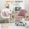 DOMETOUR 1Pc Modern Fabric Armless Adjustable Swivel Office Desk Chairs with Wheels - 4 of 4