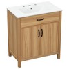 ACEPANO 30 in. W Modern Solid Wood Frame Bathroom Vanity with 2 Soft-Close Doors, 1 Flip-Up Drawer & Adjustable Shelves-Brown - 4 of 4