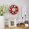 Northlight Roses and Wooden Flowers Artificial Spring Wreath - 12" - Unlit - Pink - 2 of 4