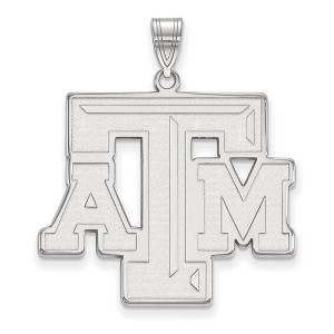 Black Bow Jewelry 10k White Gold Texas A&M Aggies NCAA Extra Large Pendant - 1 of 3