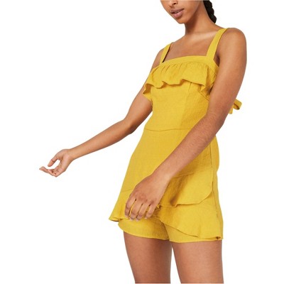 City Studio Womens Skort Romper Jumpsuit, Yellow, 11