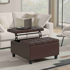 CAVINAS Square Storage Ottoman Bench,Storage Ottoman with Lift Lids and Stitched Tuft Design for Living Room,Bedroom - 1 of 4