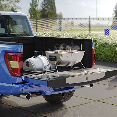 Portable Silver Steel Charcoal BBQ Grill with Keg Design