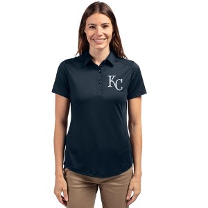 Kansas City Royals Cutter & Buck Prospect Eco Textured Stretch Recycled Womens Short Sleeve Polo - 1 of 1