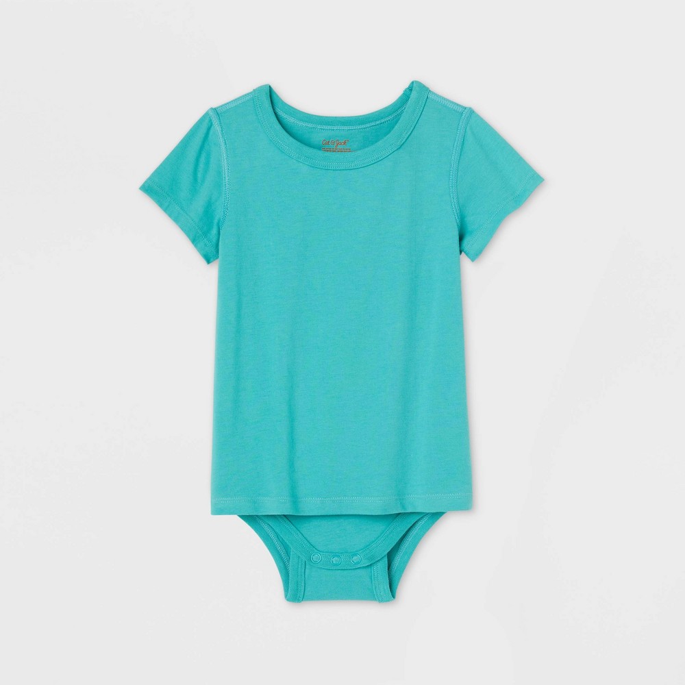 Toddler Adaptive Short Sleeve Bodysuit with Abdominal Access - Cat & Jack™ Turquoise Green 5T