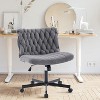 Criss Cross Chair with Wheels, Wide Seat Armless Desk Chair, Cross Legged Swivel Comfy Chair - 2 of 4