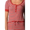 Casual Nights Women's Short Sleeve Striped Henley Nightie Shirt - 4 of 4