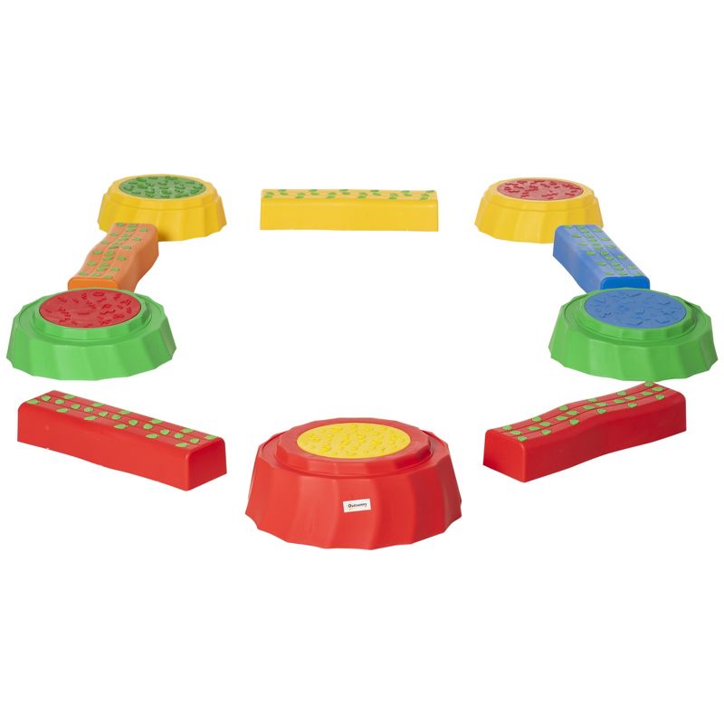 Outsunny 10 Piece Learn-to-Balance Toy Stepping Stones for Kids with Stackable Design, Kids Balance Beam Toy, Non-Slip, Obstacle Course for 3-6 Years, 4 of 7
