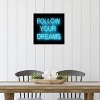 Neon Follow Your Dreams Aqua on Black by Hailey Carr Unframed Wall Canvas - iCanvas - 4 of 4