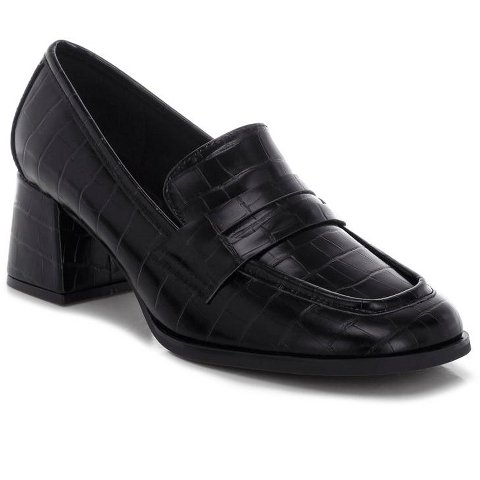 Женские туфли London Rag Womens Pitaka Block Heel Penny Strap Loafers 10