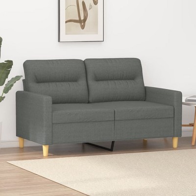 2-seater Sofa Dark Grey Polyester, Metal, Textilene 2-Seater vidaXL
