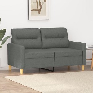 2-seater Sofa Dark Grey Polyester, Metal, Textilene 2-Seater vidaXL - 1 of 4