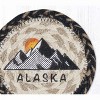 Earth Rugs Alaska Round Braided Coaster – 5"x5" Rustic Jute Accent with Printed Mountain & Wildlife Scene - 2 of 3
