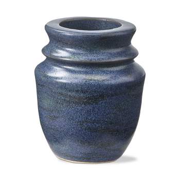 TAG Small Azula Blue Stoneware Tealight and Taper Holder, 3.00Lx3.00Wx3.75H inch.