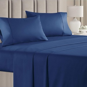 100% Cotton 400 Thread Count 4 Piece Sheet Set - Soft & Cozy Sateen Bed Sheets - CGK Linens - 1 of 4