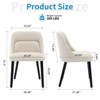 Dining Room Chairs Set of 2, Upholstered Linen Fabric Dining Chairs with Wood Legs, Modern Dining Chairs for Kitchen, Dining Room, Cafe, Living Room, - 2 of 4