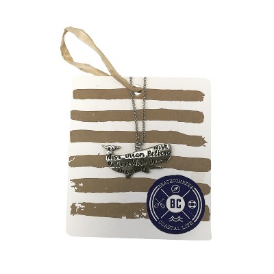 Beachcombers Slvr Colored Whale Pendant Necklace