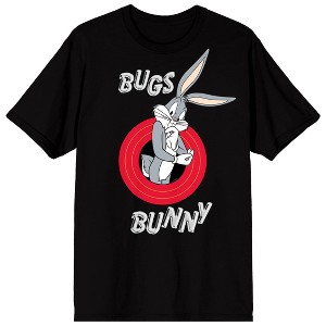 Looney Tunes Bugs Bunny Front & Back Art Adult Black Crew Neck Short Sleeve T-shirt - 1 of 4
