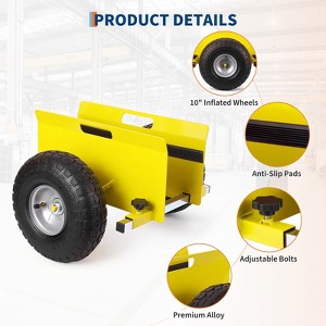 Slab Dolly with 10" Rubber Inflatable Tires,Panel Dolly 600 Lbs Capacity,Adjustable Drywall Mover for Drywall Sheets Door Transport All Terrain - 1 of 4