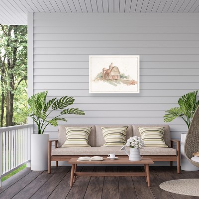 Lisa Audit Farm Friends XV Outdoor Canvas Print in White and Tan
