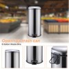 8 Gal/30L Round Bathroom Trash Can, Stainless Steel Step-On Garbage Bin with Soft-Close Lid & Removable Inner Bucket, Narrow Recycle Bin for Kitchen - 4 of 4