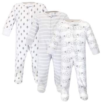 Touched by Nature Baby Organic Cotton Zipper Sleep and Play 3pk, Safari
