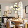 Rennnsan Maristra 30"W 12-Light Rectangle Bubble Milk Glass Modern Dimmable Chandelier in Gold - 2 of 4