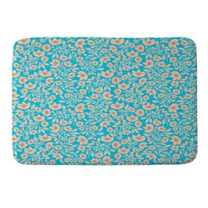 Deny Designs Martza Lisa Tropical Blooms Pattern Blue Memory Foam Bath Mat Blue - 1 of 4
