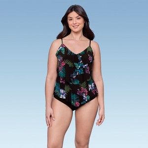 Aqua Green, Women's Triple Tier Tankini - 1 of 3