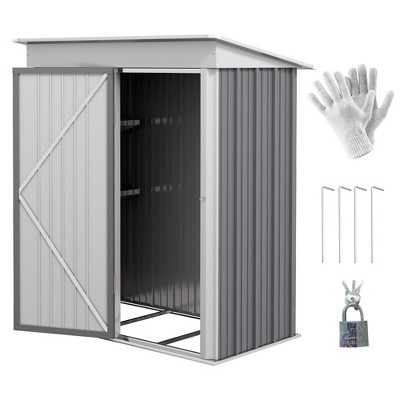 Outsunny 5' x 3' Metal Outdoor Storage Shed, Garden Utility Tool House with Double Lockable Doors for Backyard, Patio, Lawn, Garage