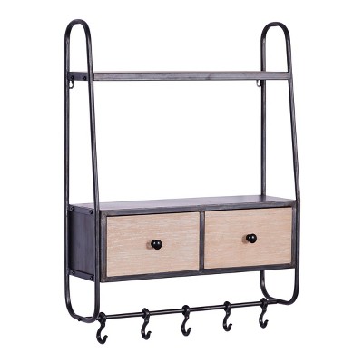 Contemporary Metal Wall Shelf Black - Olivia & May