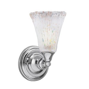 Toltec Lighting Any 1 - Light Sconce in  Chrome with 5.5" Fluted Frosted Crystal Shade - 1 of 1