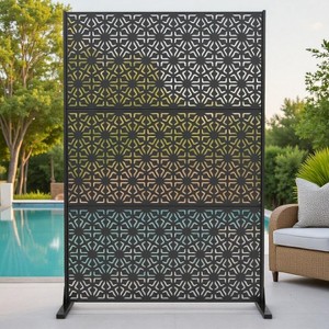 Freestanding Outdoor Privacy Screen,  Metal Decorative Privacy Screen Panels, for Climbing Plants, Ideal for Patio, Balcony, Deck - 1 of 4