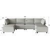 NicBex Modular 129" U Shape Sectional Sofa Sleeper Couch Set with Storage Space for Living Room - 2 of 4