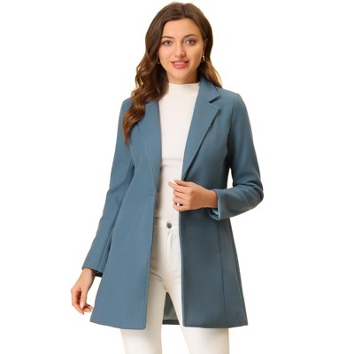 INSPIRE CHIC Women's Regular Fit Notched Lapel Long Sleeve Buttoned Classic Coat
