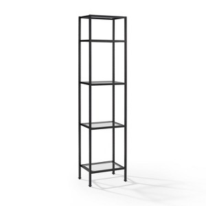 73" Aimee Narrow Etagere Oil Rubbed Bronze - Crosley: Tempered Glass, 4-Tier Storage, Steel Frame - 1 of 4