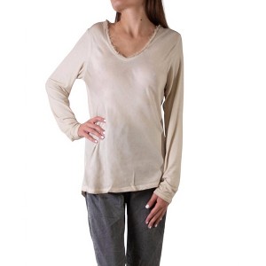 Women's RITA RAW EDGE LONG SLEEVE TOP - GIGI MODA - 1 of 2