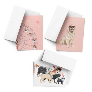 Love/Friendship Greeting Card Pack (3ct) "Ferris Wheel, Dog Walking, Retriever" by Ramus & Co - 1 of 4