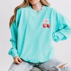 Simply Sage Market Coquette Strawberry Watercolor Lightweight Garment Dyed Sweatshirt - 3 of 4