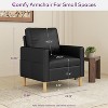 TYBOATLE 66" Black Faux Leather Loveseat Sofa with USB, Mid-Century Tufted 2-Seater Couch for Small Space, Apartment, Dorm, Bedroom, Office - 2 of 4
