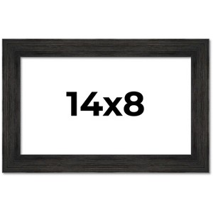 PosterPalooza | 14x8 Wide Barnwood Picture Frame, UV Acrylic, 6 Finishes - Grey, Brown, White, and Black - 1 of 4