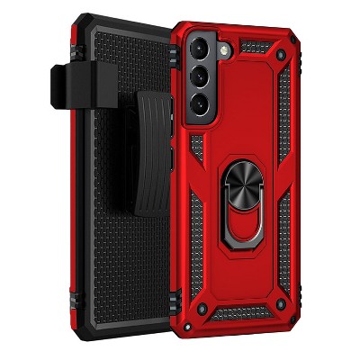 SaharaCase Military Kickstand Series Case for Samsung Galaxy S22+ Red (CP00210)