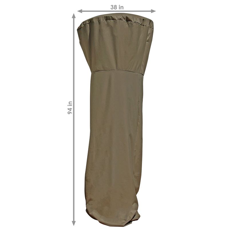 Sunnydaze Outdoor Heavy-Duty Weather-Resistant Protective Cover for Outdoor Patio Heater - 94" - Khaki, 3 of 8